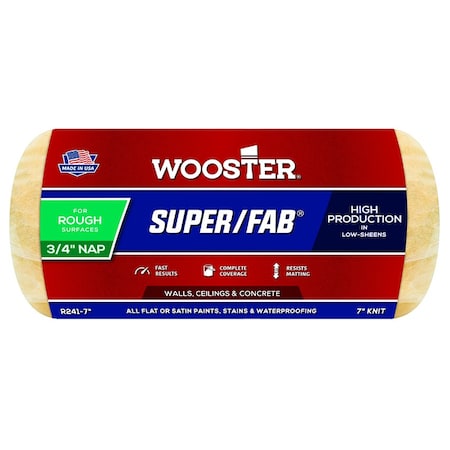 Wooster 7" Paint Roller Cover, 3/4" Nap Nap, Knit Fabric R241